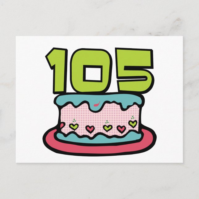 105 Year Old Birthday Cake Postcard (Front)