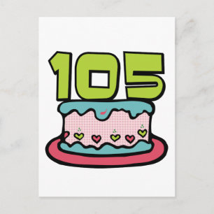 105 Year Old Birthday Cake Postcard