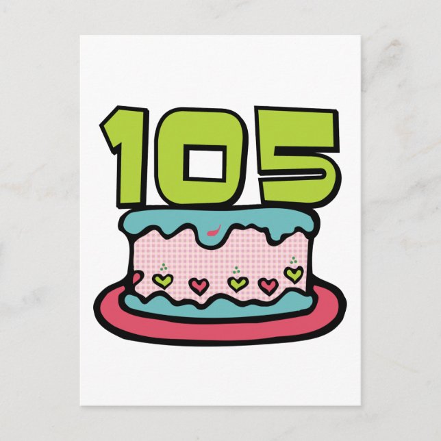 105 Year Old Birthday Cake Postcard (Front)