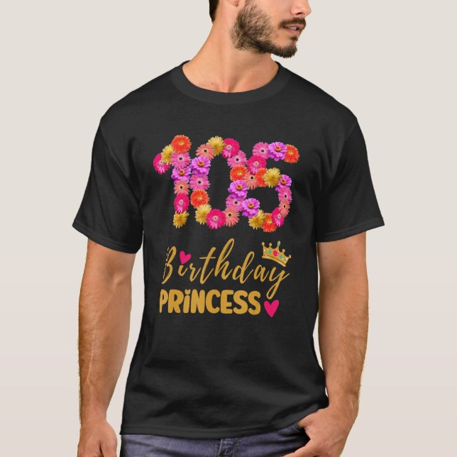 105 Year Old Birthday Princess Flower Its My 105th T-Shirt (Front)