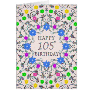 105th Birthday Abstract Flowers 