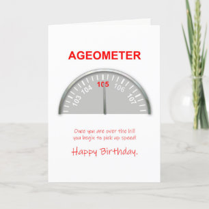 105th Birthday, Ageometer Reading Card