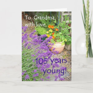105th Birthday Card for Grandmother - Flowers