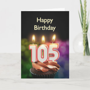 105th Birthday card with Candles