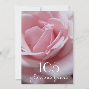 105th Birthday Celebration!-Pretty Pink Rose Invitation