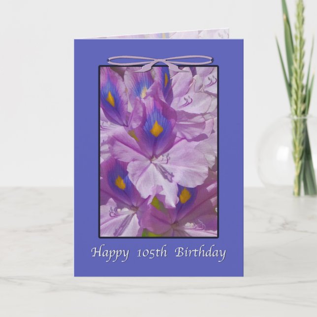 105th Birthday, Lavender Lilies Card (Front)