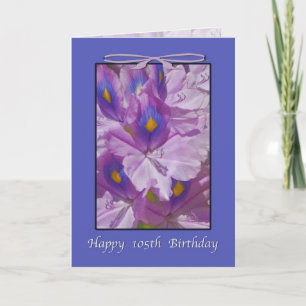 105th Birthday, Lavender Lilies Card