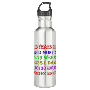 105th  Birthday Milestones 710 Ml Water Bottle