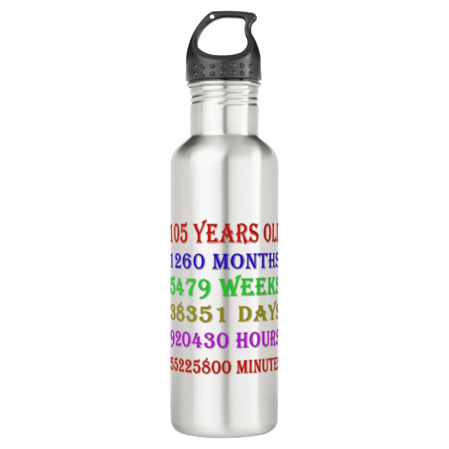 105th  Birthday Milestones 710 Ml Water Bottle (Front)
