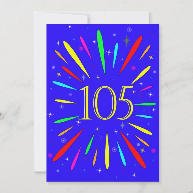 105th Birthday Party Invitation Explosion  (Front)