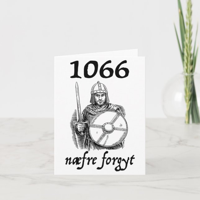 1066 Never Forget Naefre Forgyt Funny English Hist Card (Front)
