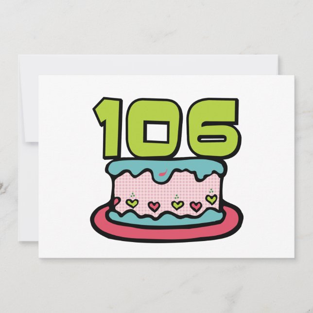 106 Year Old Birthday Cake Card (Front)