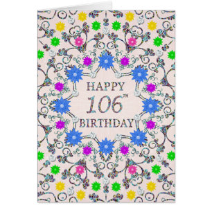 106th Birthday Abstract Flowers 