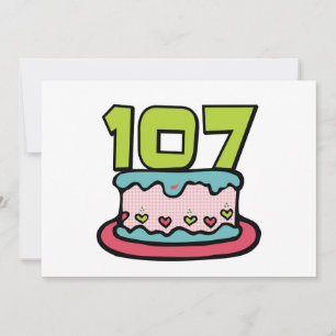 107 Year old Birthday Cake Card