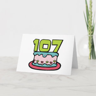 107 Year old Birthday Cake Card