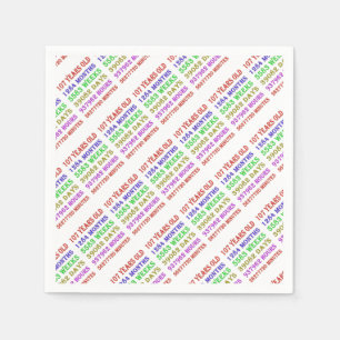 107th  Birthday Milestones Napkin