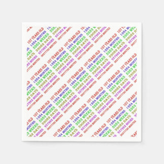 107th Birthday Milestones Napkin