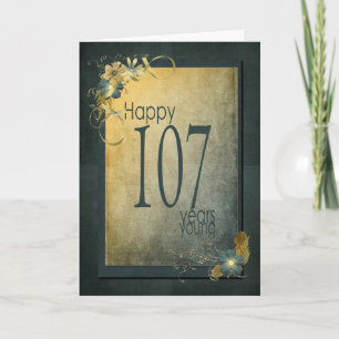 107th Birthday-vintage frame Card
