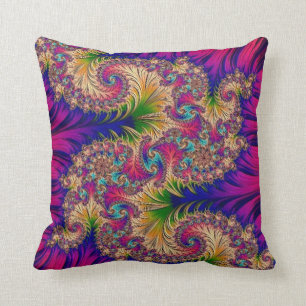 108-31 turquoise dragon on fuchsia pillow