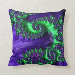 108-33 lime & purple dragon on purple pillow