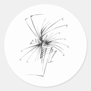 108 Black White Abstract Tribal Tattoo Art Classic Round Sticker