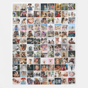 108 Photo Collage Unique Personalised DIY Custom Fleece Blanket