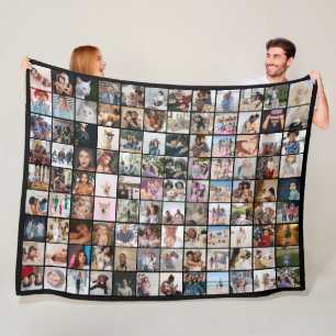 108 Photo Collage  Unique Personalised DIY Custom Fleece Blanket