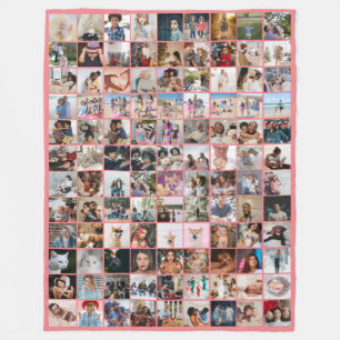 108 Photo Collage Unique Personalised DIY Custom Fleece Blanket