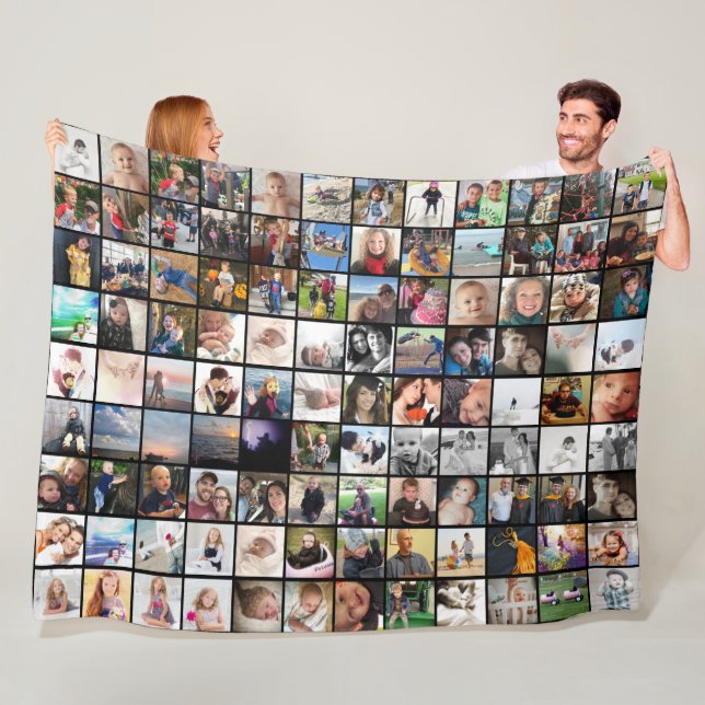 108 Photos or Your Images or quotes Anything Fleece Blanket (In Situ)