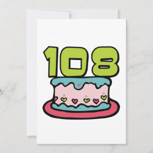 108 Year old Birthday Cake Card