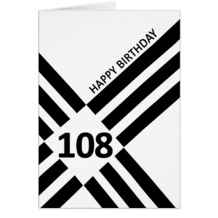 108th Diagonal Black Line Design Birthday