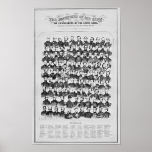 109 Commanders of the Union Army - Civil War Poster