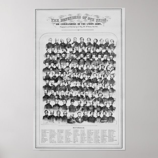 109 Commanders of the Union Army - Civil War Poster (Front)