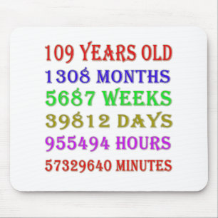 109th  Birthday Milestones Mouse Mat