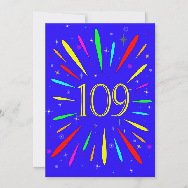 109th Birthday Party Invitation Explosion  (Front)