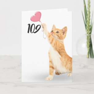 109th birthday tabby cat card
