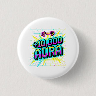 +10,000 Aura Retro Japanese Katakana Cyberpunk But 3 Cm Round Badge