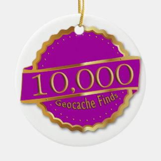 10,000 GEOCACHING FINDS 10K ACHIEVEMENT AWARD CERAMIC TREE DECORATION