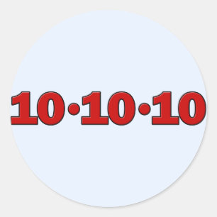 10-10-10: October 10, 2010 Classic Round Sticker