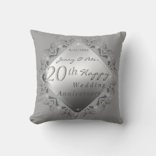 10,11,20,25th,70th Wedding AnniversaryThrow Pillow