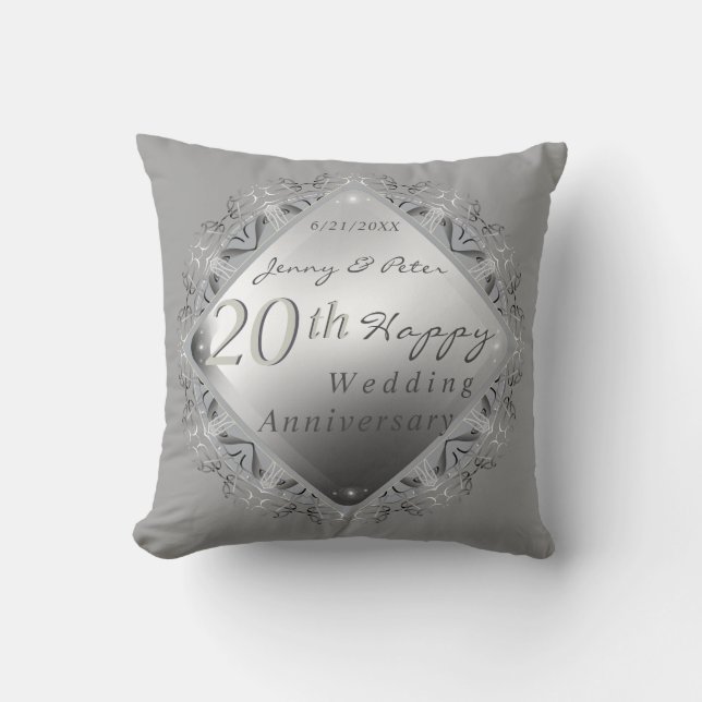 10,11,20,25th,70th Wedding AnniversaryThrow Pillow (Front)
