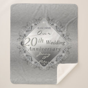 10,11,20th,25th,70th Wedding Anniversary Sherpa Blanket