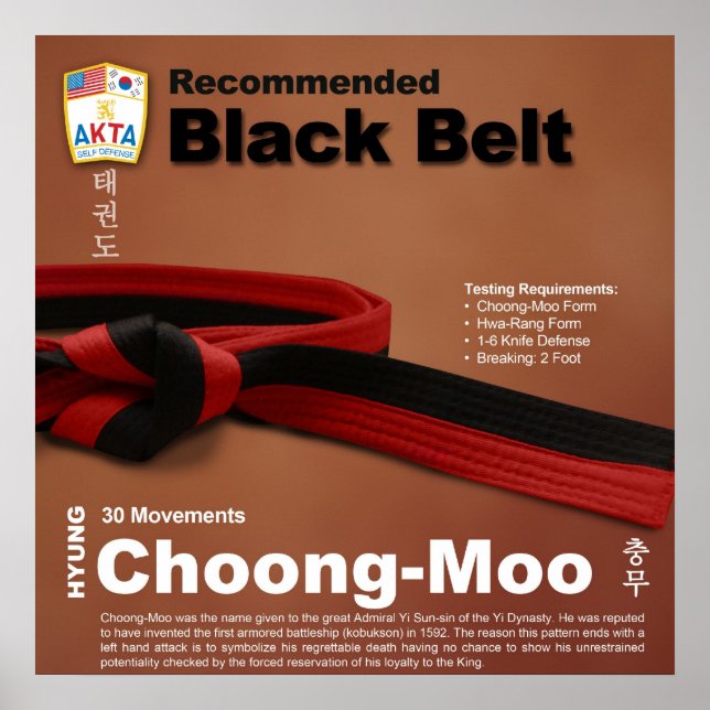 10-11 Recommended Black Belt Do-jang Poster (Front)