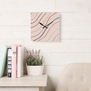 10.75" Aesthetic Lined Square Acrylic Wall Clock