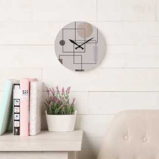 10.75" Boho Geometric Patterned Acrylic Round Large Clock