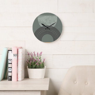 10.75" Geometric Abstract Round Acrylic Wall  Large Clock