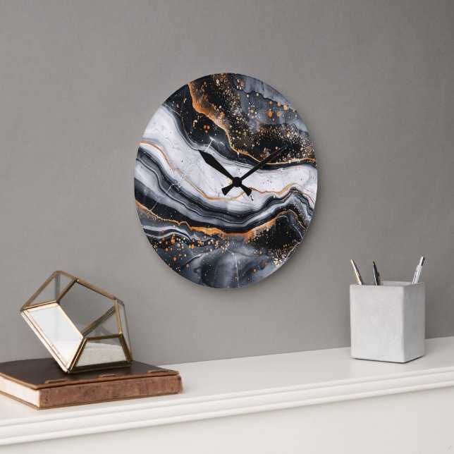 10.75" Marble Patterned Round Acrylic Wall Clock (Office)