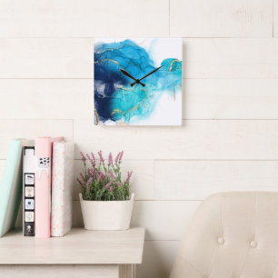 10.75" Resin Square Acrylic Wall Clock