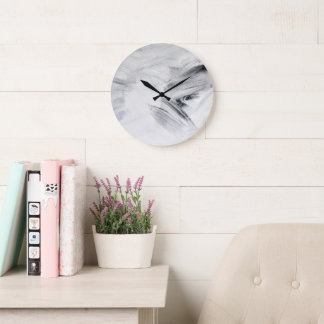 10.75" Round Acrylic White Paint Wall Clock