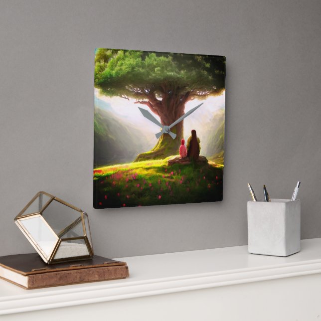 10.75" Square Acrylic Wall Clock (Office)